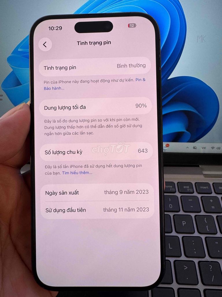Apple iPhone 15 Pro 128GB Đen 98,5%. Mua bán Điện thoại tại Quận 6 Tp Hồ Chí Minh được đăng bởi QUỐC THIÊN BÁN GÓP 0 ĐỒNG  hình 1