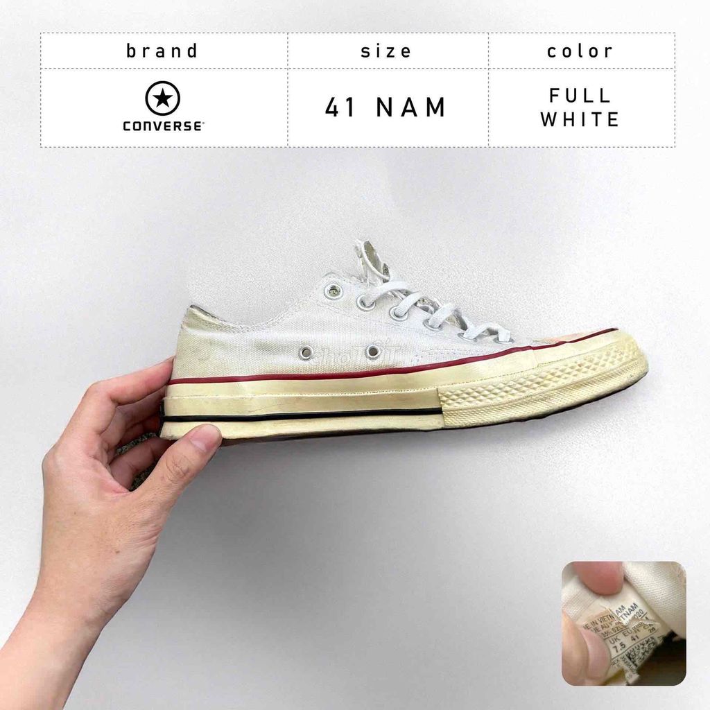 Converse chính hãng màu trắng