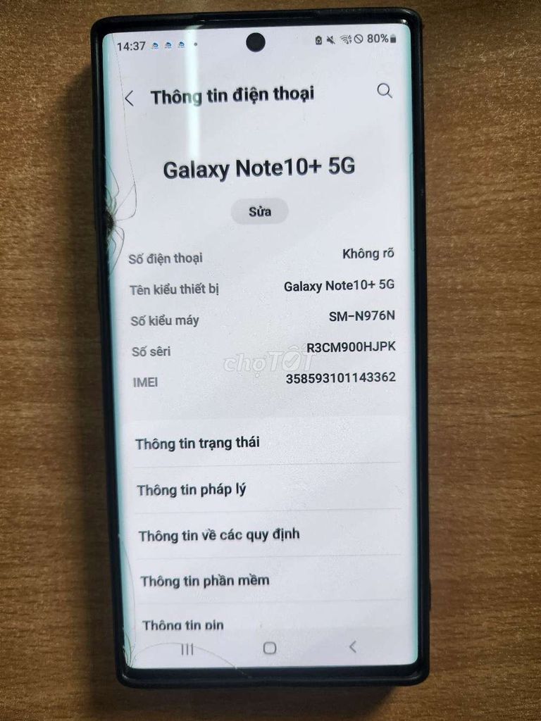 Note10+ 5G- Ram 12/256GB. Mua bán Điện thoại tại Quận Bình Tân Tp Hồ Chí Minh được đăng bởi LÊ XUÂN LƯƠNG hình 1