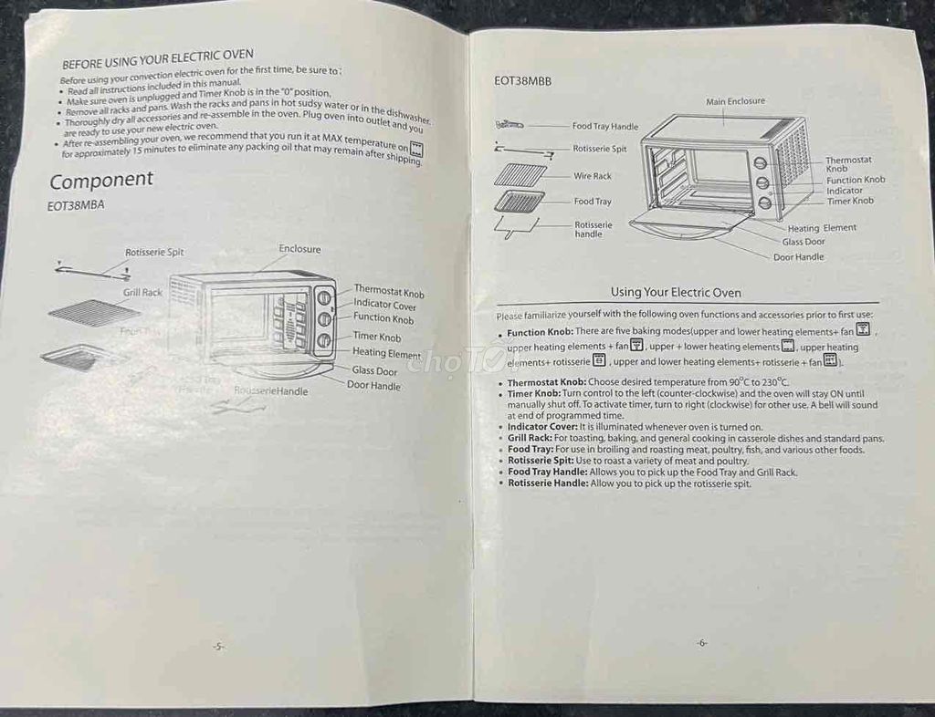 Lò nướng điện Electrolux EOT38MA 80% mới. Mua bán Bếp, lò, đồ điện nhà bếp tại Quận 5 Tp Hồ Chí Minh được đăng bởi Hangmailien hình 1