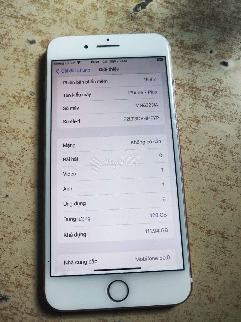 iPhone 7 Plus 128GB Trắng. Mua bán Điện thoại tại Huyện Hoa Lư Ninh Bình được đăng bởi Tony  hình 1