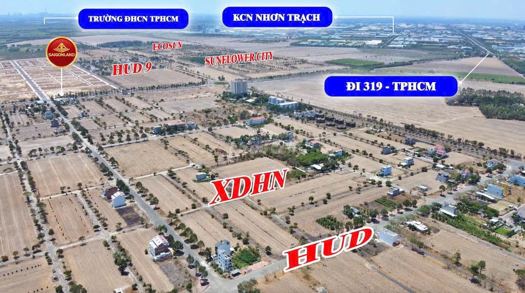 Bán đất thổ cư  Dự án HUD108m2, sổ riêng, Phước An Nhơn Trạch Đồng Nai