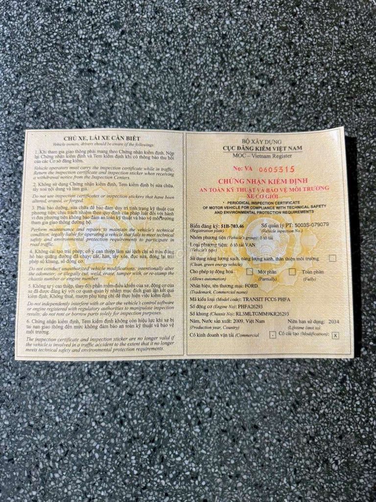 Ford transit 2009 van 3 người 940kg xe zin đẹp ken. Mua bán Ô tô tại Quận Bình Tân Tp Hồ Chí Minh được đăng bởi thành tâm  hình 12