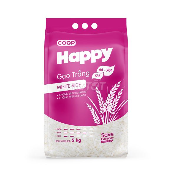 Gạo trắng nở xốp Coop Happy 5kg