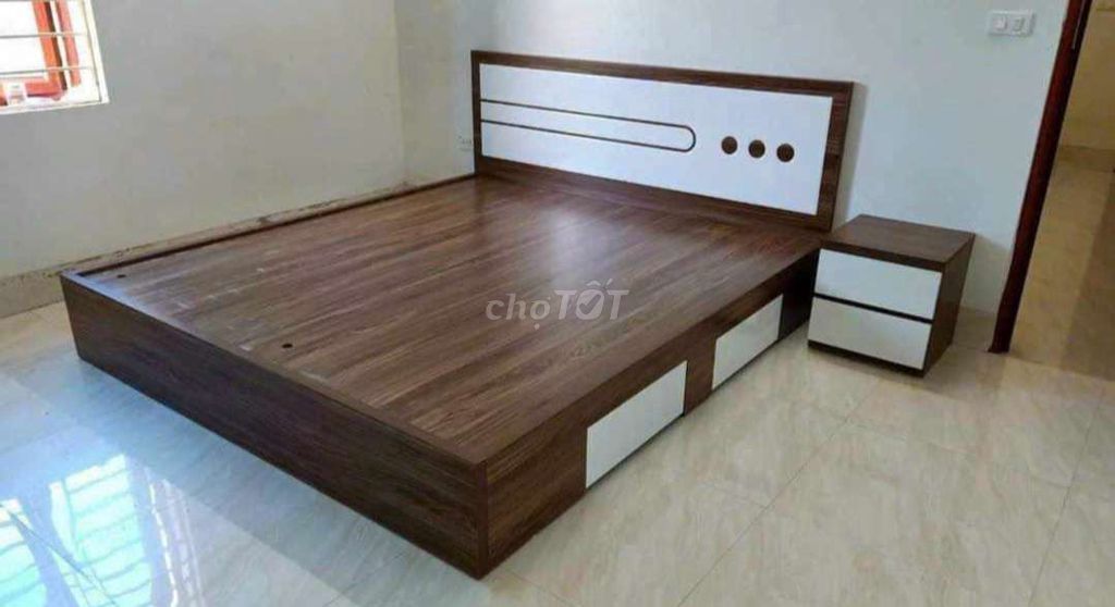 GIƯỜNG HỘP GỖ CÔNG NGHIỆP MDF 1M8*2M CÓ HỘP KÉO