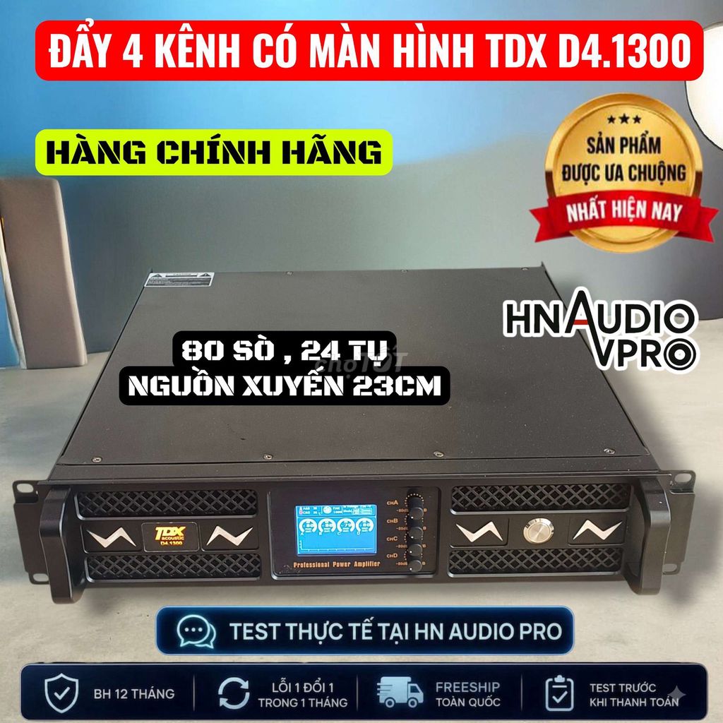 Cục đẩy TDX D4.1300w 4 kênh Có màn hình lớn. Mua bán Tivi, Âm thanh tại Quận Sơn Trà Đà Nẵng được đăng bởi HN Audio Pro hình 1