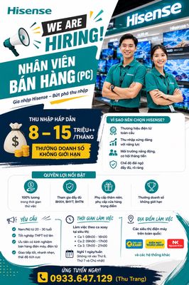 HISENSE TUYỂN NHÂN VIÊN BÁN HÀNG