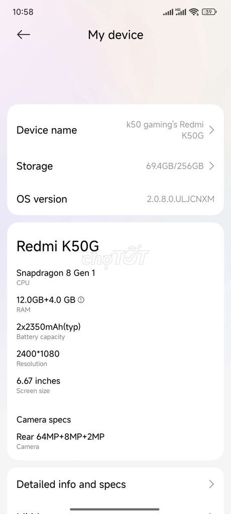 Xiaomi K50 Gaming 256GB. Mua bán Điện thoại tại Huyện Krông Pắc Đắk Lắk được đăng bởi yô hình 1