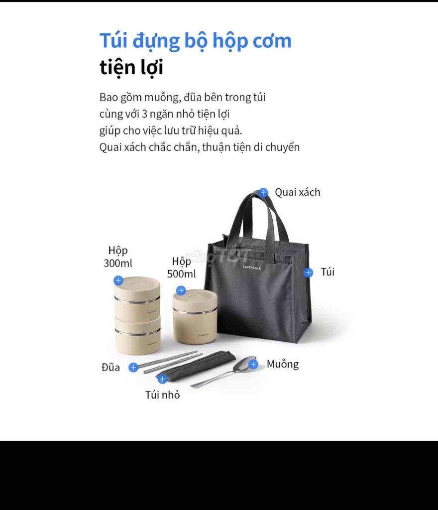 Hộp cơm giữ nhiệt LocknLock LHC8052S02. Mua bán Dụng cụ nhà bếp tại Quận Tân Bình Tp Hồ Chí Minh được đăng bởi Linh hình 1