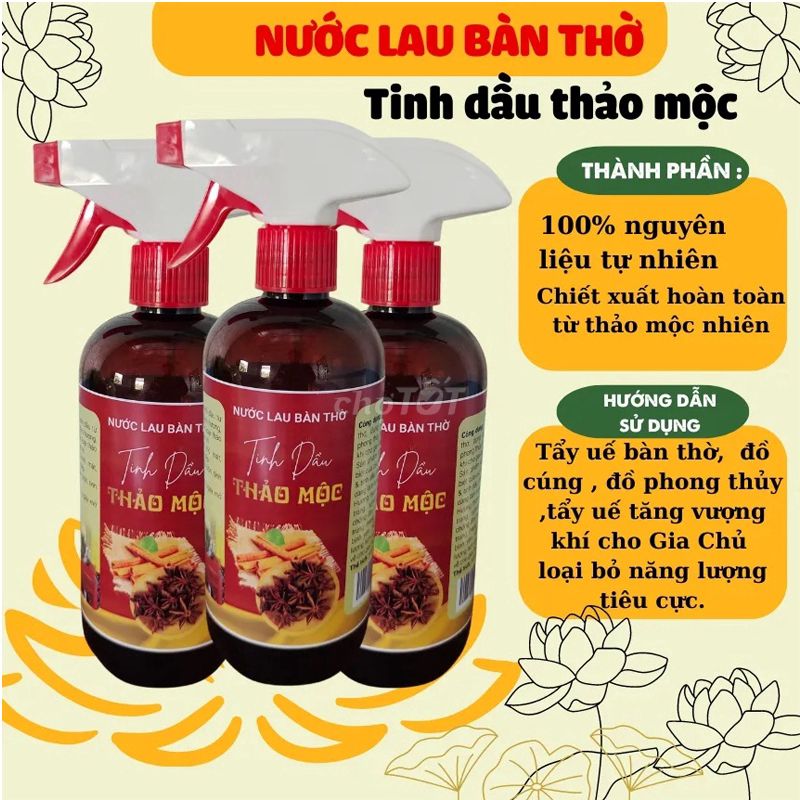 NƯỚC LAU BÀN THỜ TINH DẦU THẢO MỌC 500ML