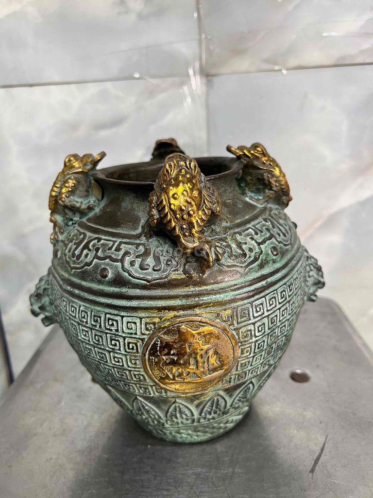 Hũ tụ bảo Đồng đúc Phong thủy màu Đồng xanh. Mua bán Đồ sưu tầm, đồ cổ tại Quận Phú Nhuận Tp Hồ Chí Minh được đăng bởi Khanh ly hình 1