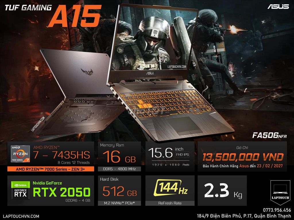 Asus TUF A15 FA506NFR [ BH ]. Mua bán Laptop tại Quận Bình Thạnh Tp Hồ Chí Minh được đăng bởi Cửa Hàng Máy Tính Laptouch VN hình 1