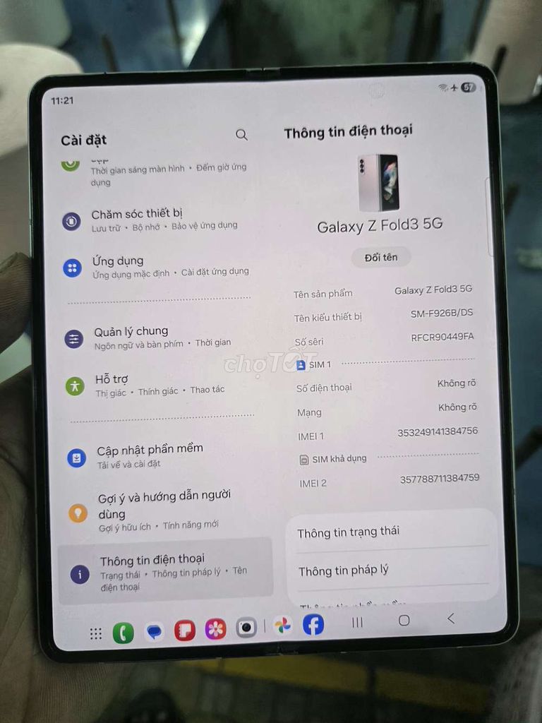Samsung Galaxy Z Fold3 5G 12GB/256GB Bạc. Mua bán Điện thoại tại Quận Tân Phú Tp Hồ Chí Minh được đăng bởi Duong Tuan Manh hình 1