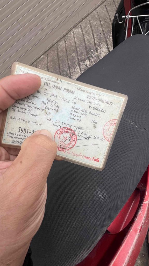 Air Blade 2011 chính chủ, biển số đẹp, giá mềm, xe. Mua bán Xe máy tại Quận Bình Tân Tp Hồ Chí Minh được đăng bởi Tra Van Hung hình 8