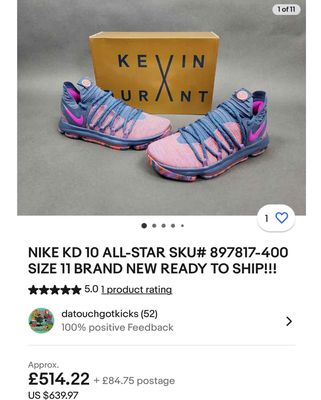 [CHÍNH HÃNG][Mới 90%] Nike KD 10, mua mới 5tr