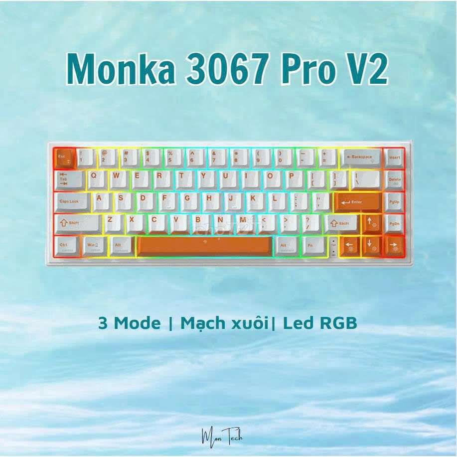 Bàn phím cơ Monka 3067 Pro V2 3 Mode Led RGB. Mua bán Phụ kiện (Màn hình, Chuột...) tại Quận Hải Châu Đà Nẵng được đăng bởi Gia Hiếu hình 1
