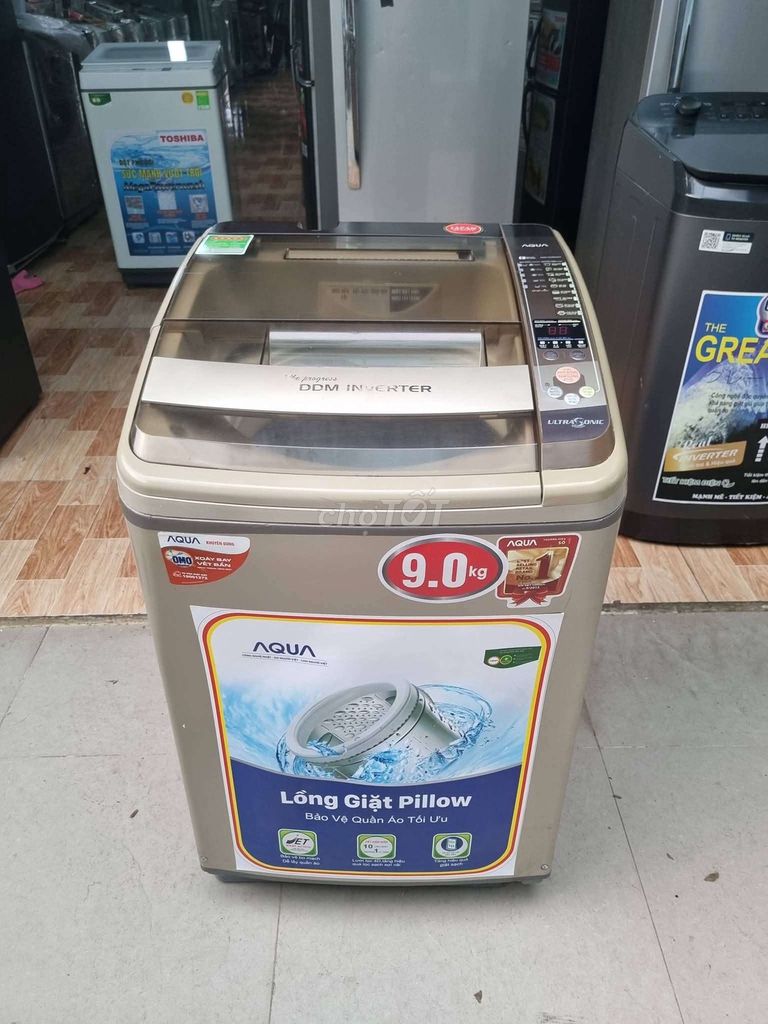 Máy giặt AQUA  9kg INVERTER . Mua bán Máy giặt tại Thị xã Tân Uyên Bình Dương được đăng bởi Điện Máy Thanh Lý  hình 1