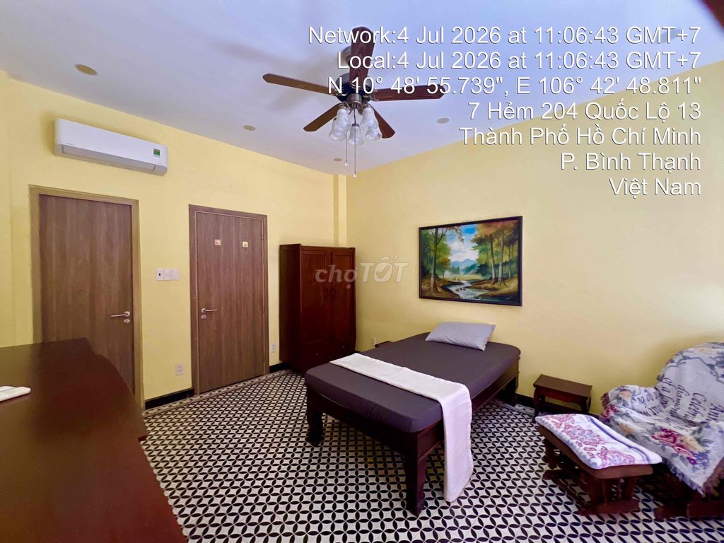 Phòng full NT 25m2, hẻm 5m QL13 cách công viên bờ sông 200m