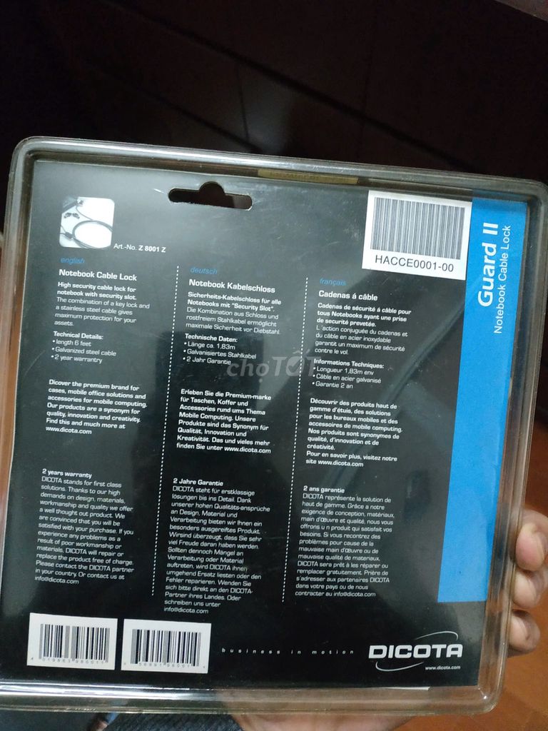 Khoá Laptop Dicota new chưa dùng thanh lý