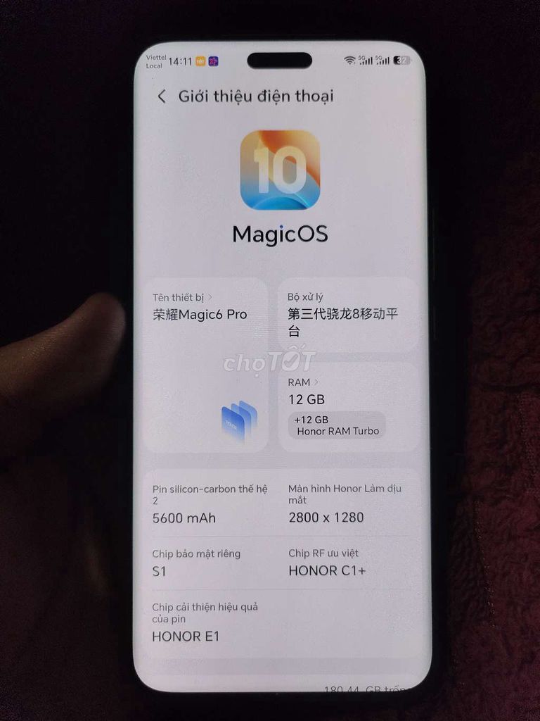 Honor magic 6Pro giao lưu lên. Mua bán Điện thoại tại Huyện Thanh Trì Hà Nội được đăng bởi TTVV hình 1