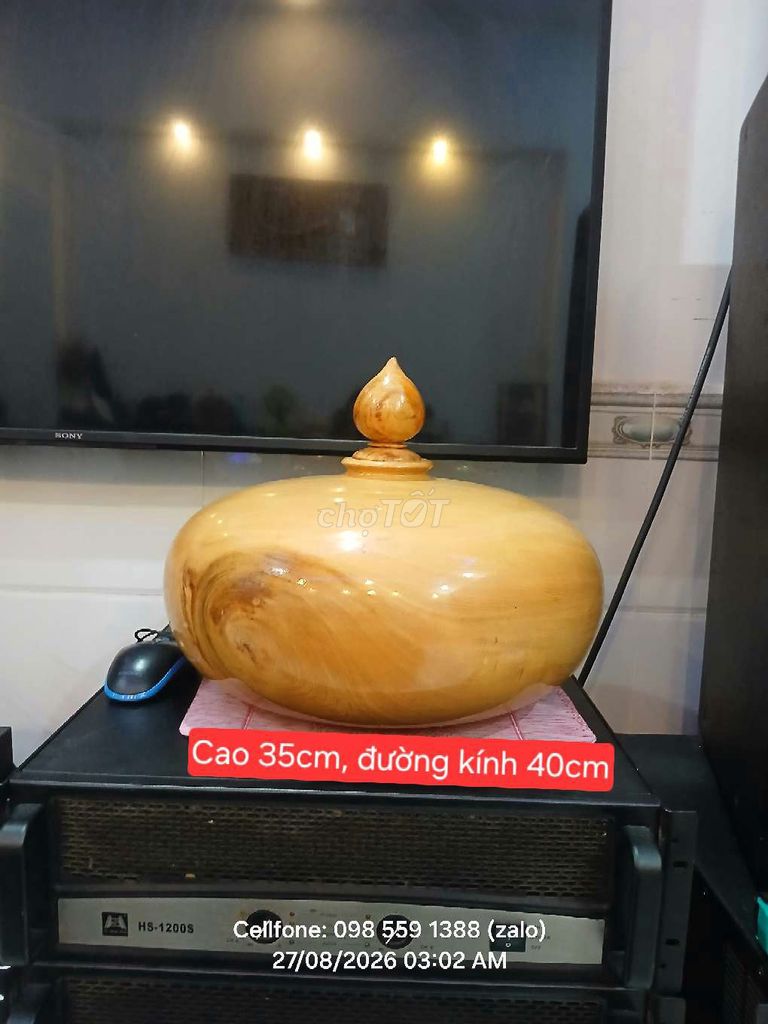 Chum gỗ nguyên khối đk 40cm 35cm