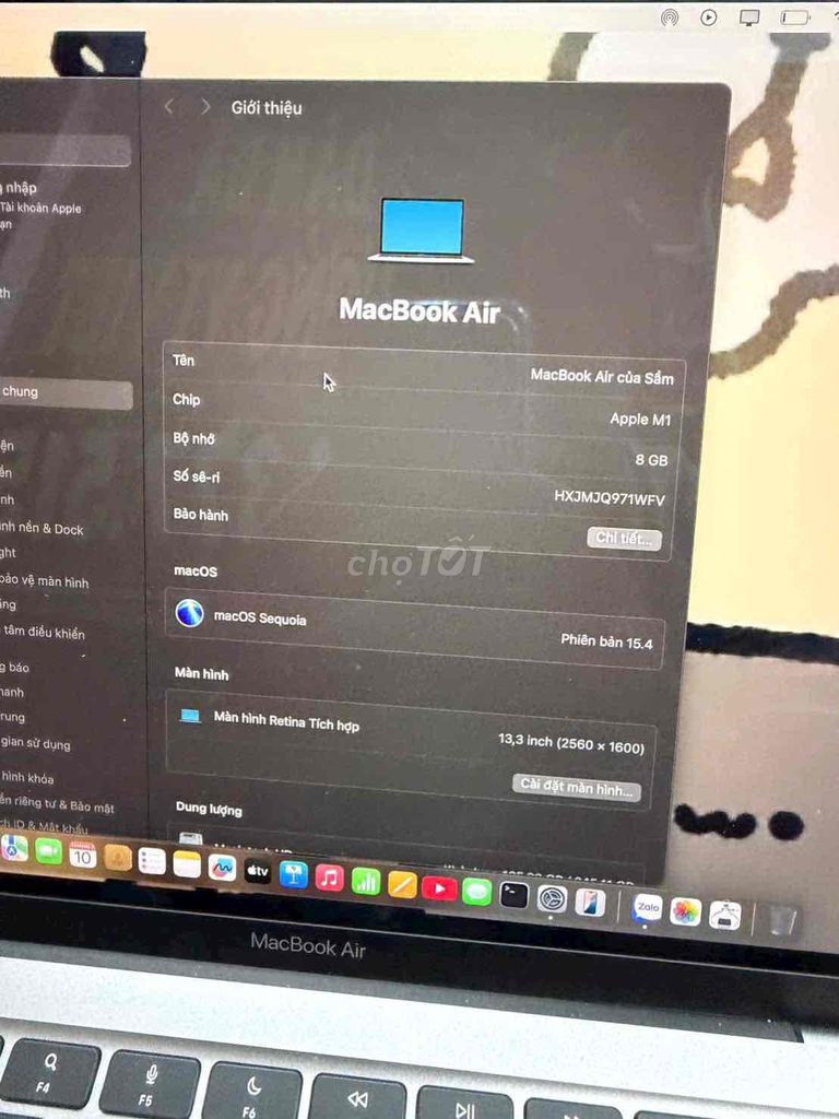 Apple MacBook Air M1 8GB/256GB 99%. Mua bán Laptop tại Thành phố Thủ Đức Tp Hồ Chí Minh được đăng bởi đỗ huy hình 1