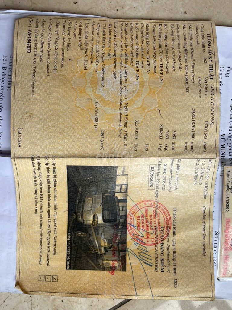 huyndai starex van 6 chổ + 800kg đăng kiểm 05/2026. Mua bán Xe tải, xe ben tại Thành phố Dĩ An Bình Dương được đăng bởi Kim Son hình 4