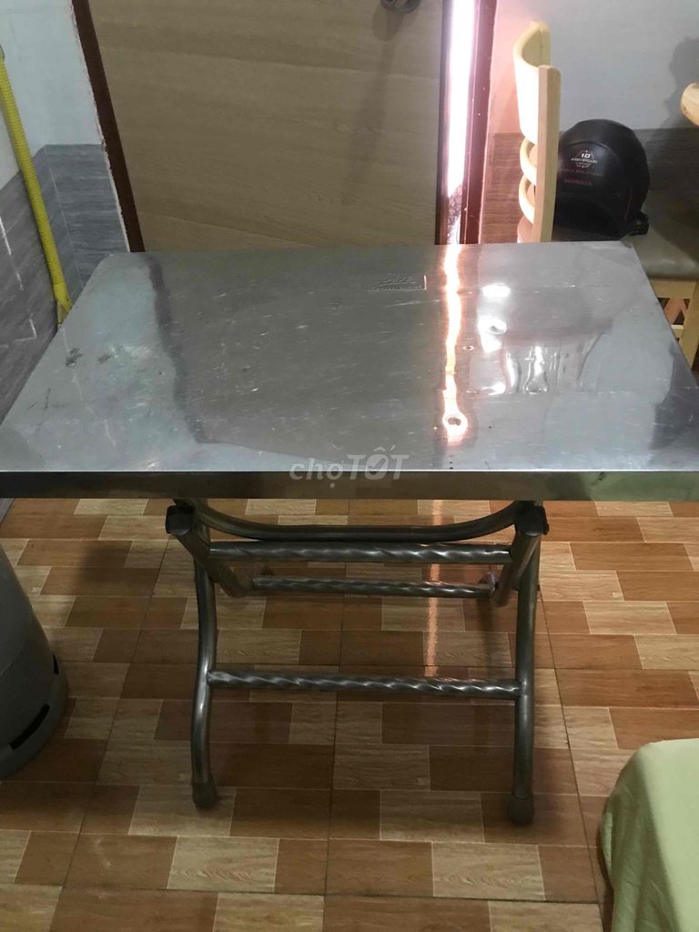 Bàn xếp Quý Phúc Inox 304. Mua bán Bàn ghế tại Huyện Tân Phước Tiền Giang được đăng bởi Đồ Nhà Không Dùng hình 1