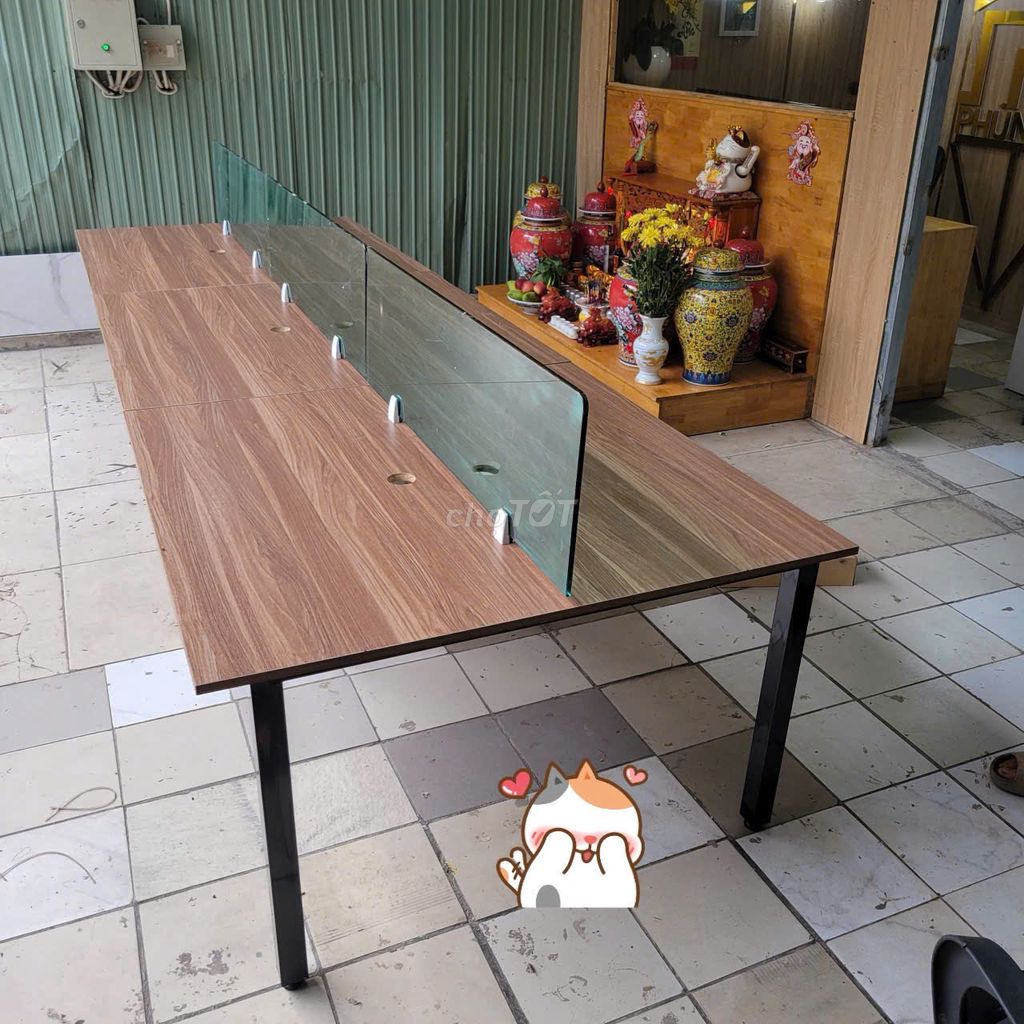 Bàn họp Gỗ Kính 1m2x3m6 Vách ngăn. Mua bán Đồ dùng văn phòng tại Quận 12 Tp Hồ Chí Minh được đăng bởi Thanh lý Phú Cường hình 1