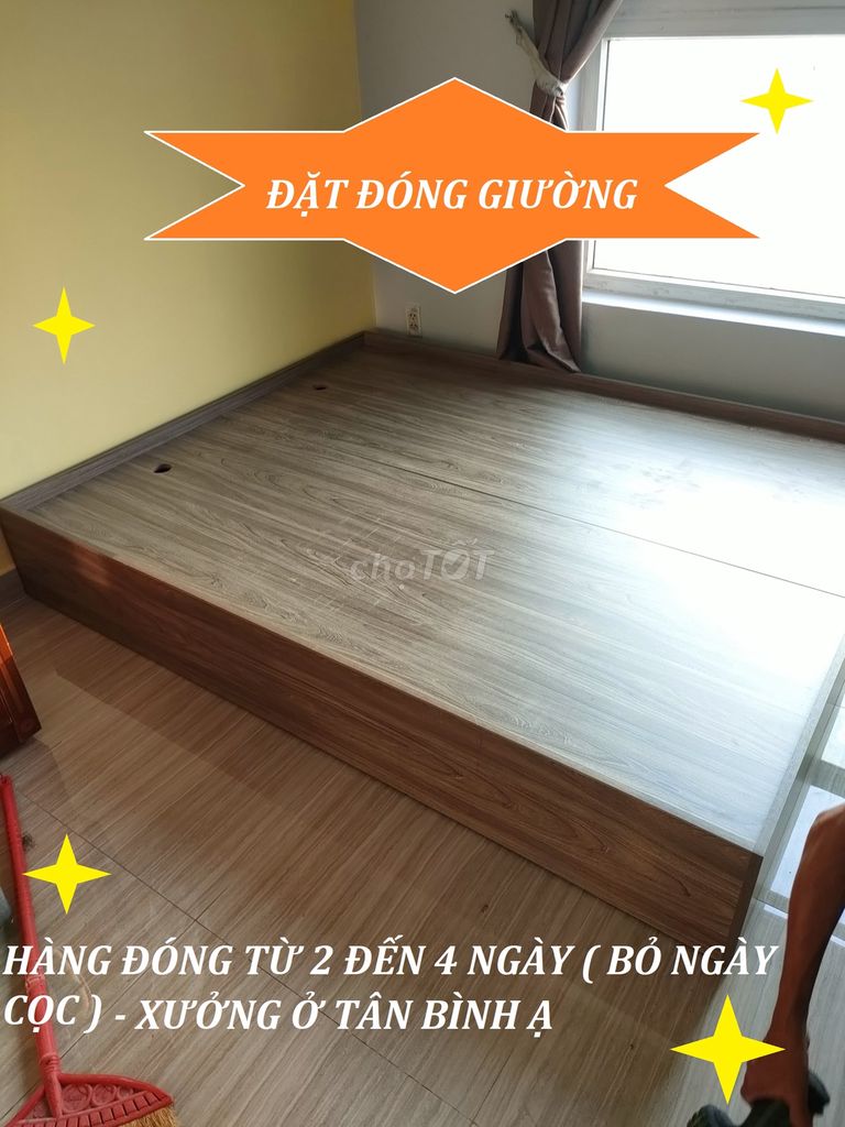 GIƯỜNG TỪ VÁN MDF - ĐẶT ĐÓNG THEO KÍCH THƯỚC Ạ