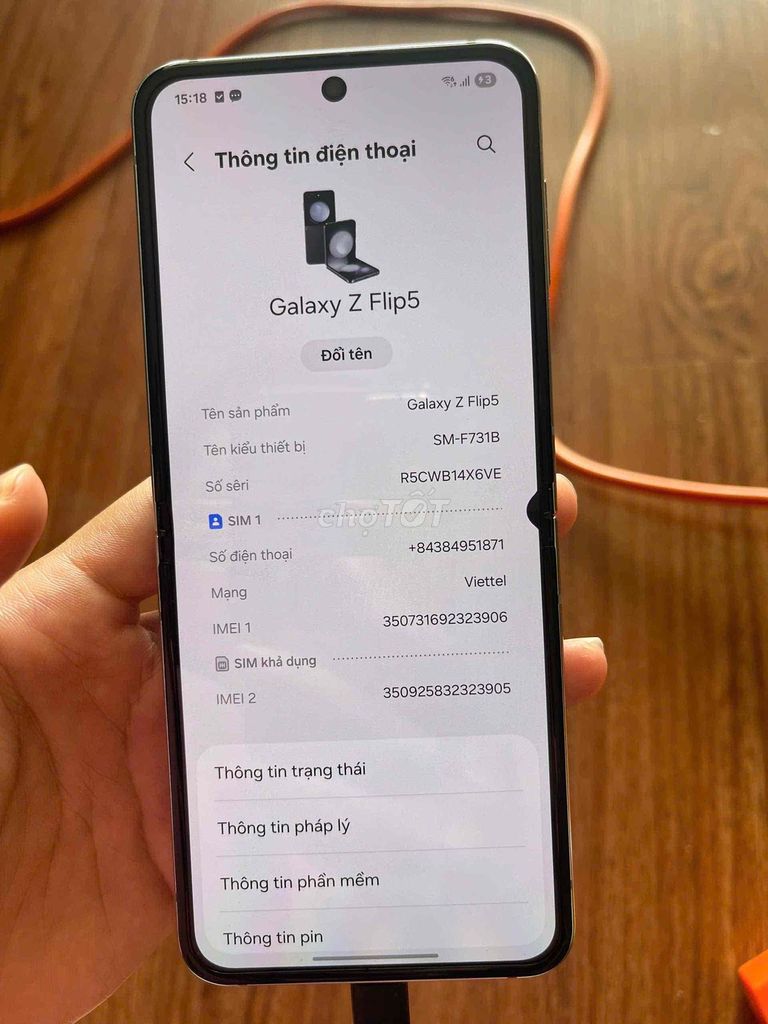 Samsung Galaxy Z Flip5 512GB Đen. Mua bán Điện thoại tại Thành phố Biên Hòa Đồng Nai được đăng bởi Quốc hình 1