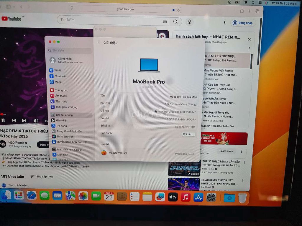 Apple MacBook Pro A1707 Core i7 16GB/500GB. Mua bán Laptop tại Quận Gò Vấp Tp Hồ Chí Minh được đăng bởi Nguyen van tai hình 1