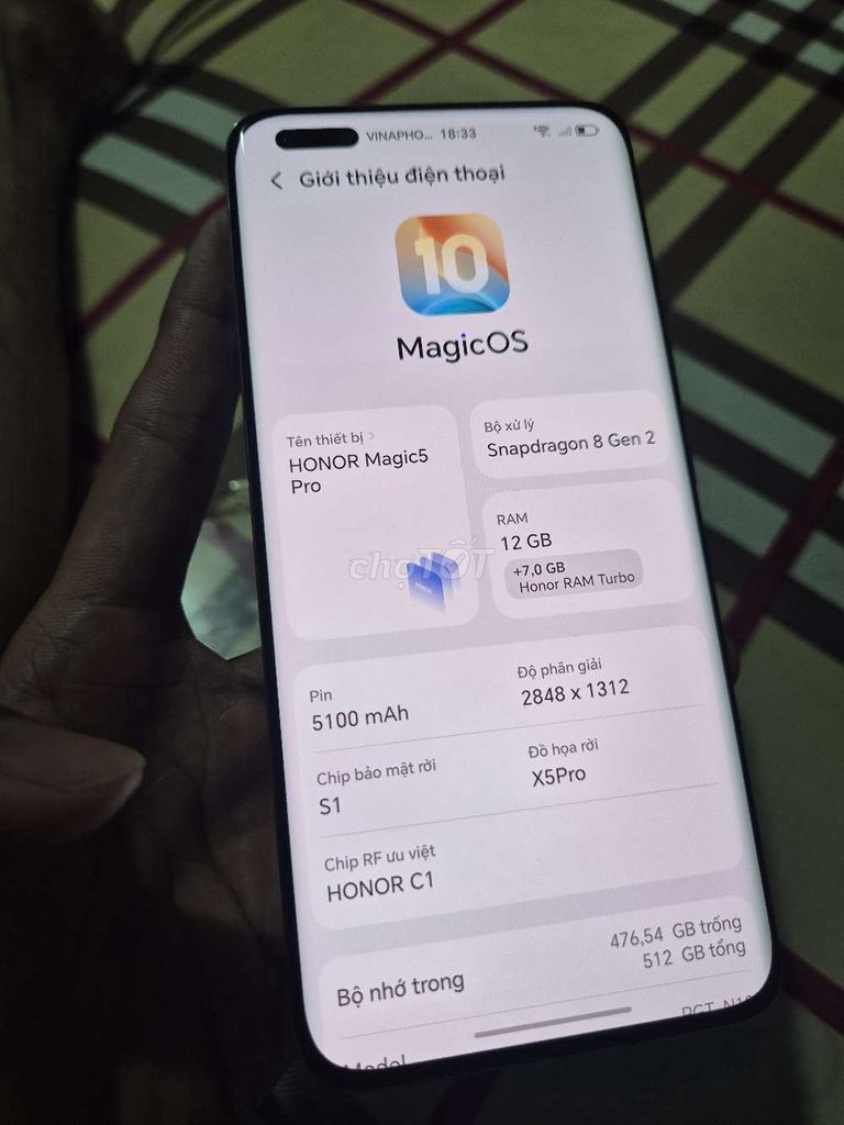 Honor Magic 5 Pro 512GB zin đẹp có gl. Mua bán Điện thoại tại Quận 12 Tp Hồ Chí Minh được đăng bởi Mr Phát hình 1