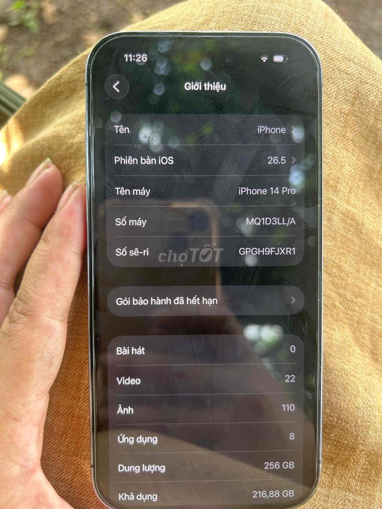Apple iPhone 14 Pro 256GB 100% pin 12 tháng. Mua bán Điện thoại tại Huyện Củ Chi Tp Hồ Chí Minh được đăng bởi Gia Hân hình 1