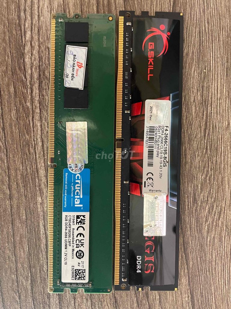 RAM Crucial 8GB DDR4. Mua bán Linh kiện (RAM, Card...) tại Quận 5 Tp Hồ Chí Minh được đăng bởi DH hình 1