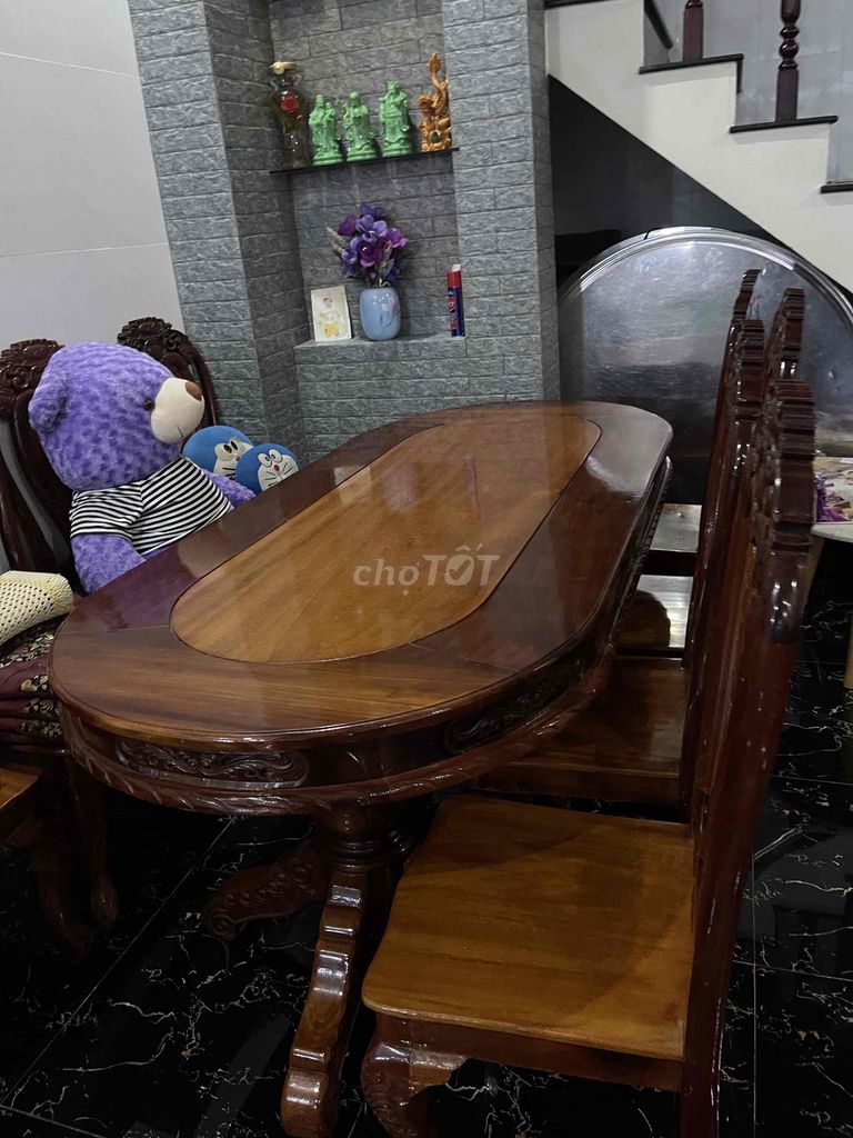 Bộ bàn ghế ăn gỗ 8 ghế màu Nâu. Mua bán Bàn ghế tại Thành phố Long Xuyên An Giang được đăng bởi Nguyễn Cường hình 1
