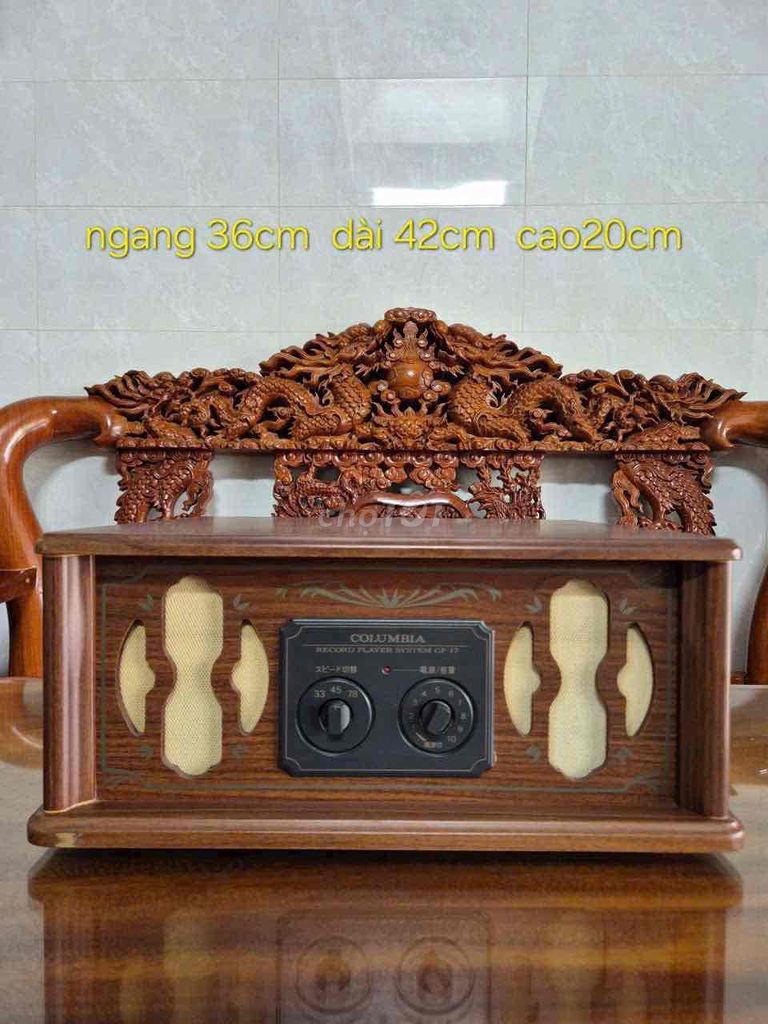 Máy nghe nhạc đĩa than Columbia Gỗ Nâu Vintage. Mua bán Tivi, Âm thanh tại Thị xã Tân Châu An Giang được đăng bởi Tuyền chuyên hàng nhật hình 1