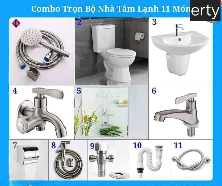 Combo thiết bị phòng tắm Inox 304. Mua bán Thiết bị vệ sinh, nhà tắm tại Quận Bình Tân Tp Hồ Chí Minh được đăng bởi NiNa SHOP hình 1
