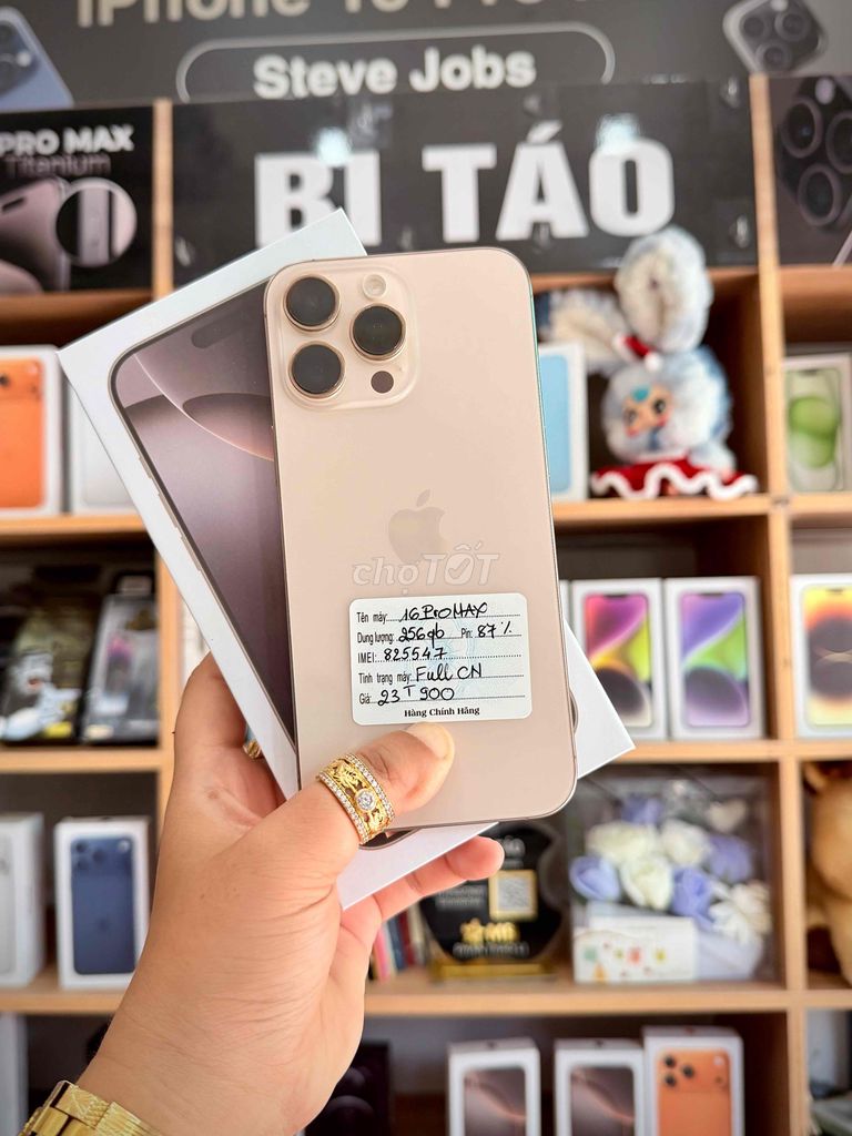 iPhone 16 Pro Max 256GB Vàng (Có Góp). Mua bán Điện thoại tại Thành phố Long Xuyên An Giang được đăng bởi Bi Táo Store hình 1