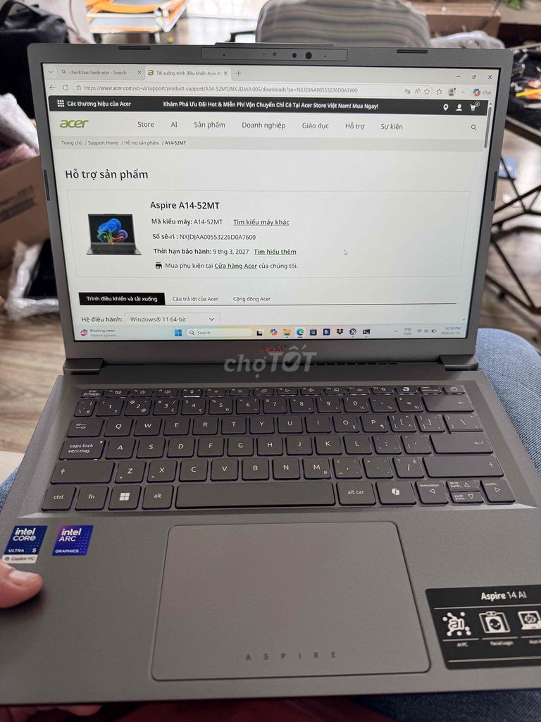 Acer Aspire 14 Ai Core Ultra 5 16GB/1TB zin đẹp. Mua bán Laptop tại Quận Đống Đa Hà Nội được đăng bởi Lê Khuyến hình 1