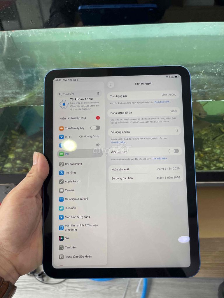 Apple iPad A16 128GB Xanh 100% pin. Mua bán Máy tính bảng tại Quận 12 Tp Hồ Chí Minh được đăng bởi Vinh Nguyễn  hình 1