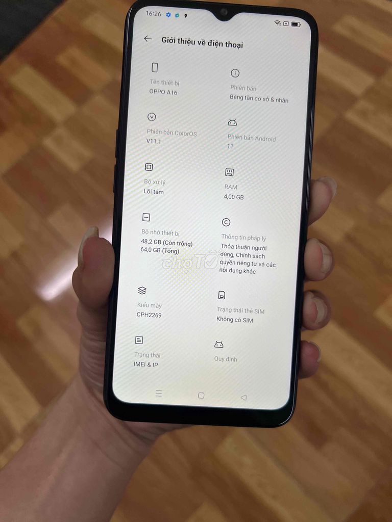 OPPO A16 64GB Đen. Mua bán Điện thoại tại Quận Bình Thạnh Tp Hồ Chí Minh được đăng bởi Đông Mobile hình 1
