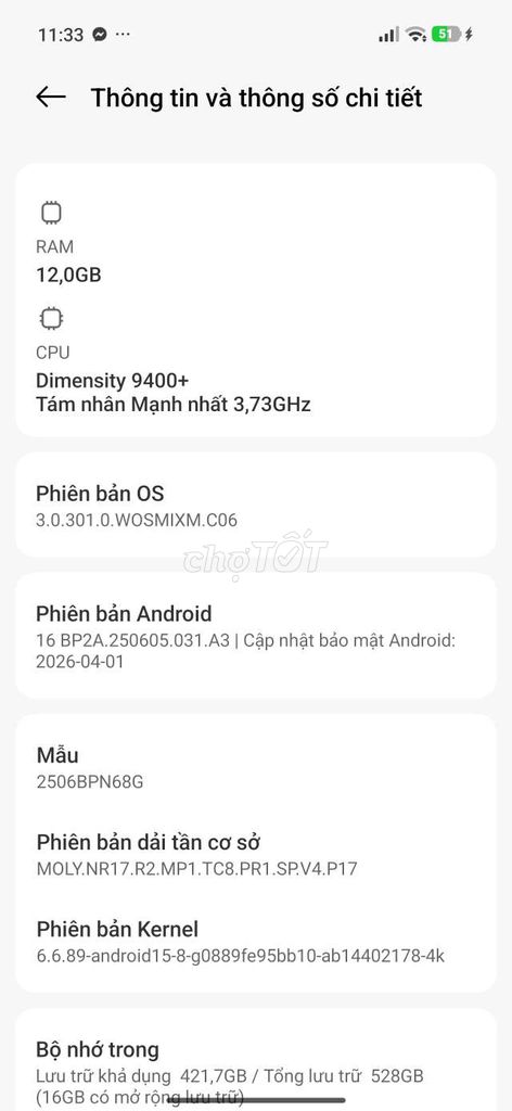 Xiaomi 15T Pro 528GB Đã sử dụng. Mua bán Điện thoại tại Huyện Thanh Trì Hà Nội được đăng bởi Giang  hình 1