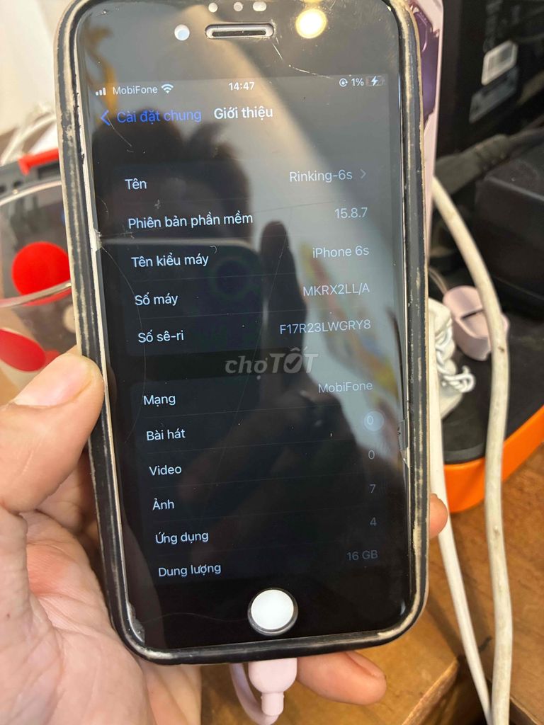Apple iPhone 6s 16GB Đen Đã thay pin. Mua bán Điện thoại tại Quận Hải Châu Đà Nẵng được đăng bởi Mr Rin King hình 1