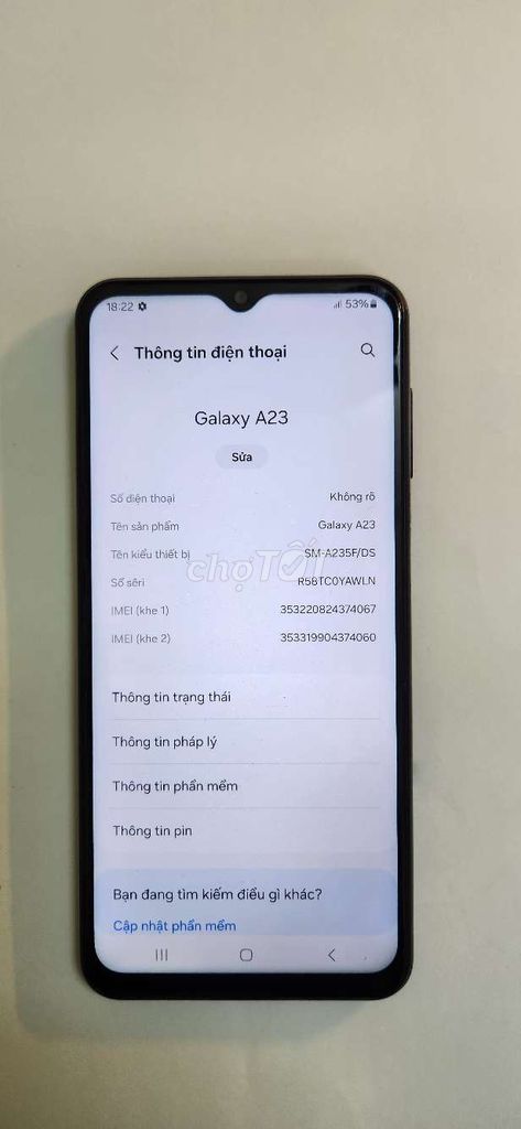 Samsung Galaxy A23 Đen. Mua bán Điện thoại tại Thành phố Thái Nguyên Thái Nguyên được đăng bởi Hoàng Dung hình 1