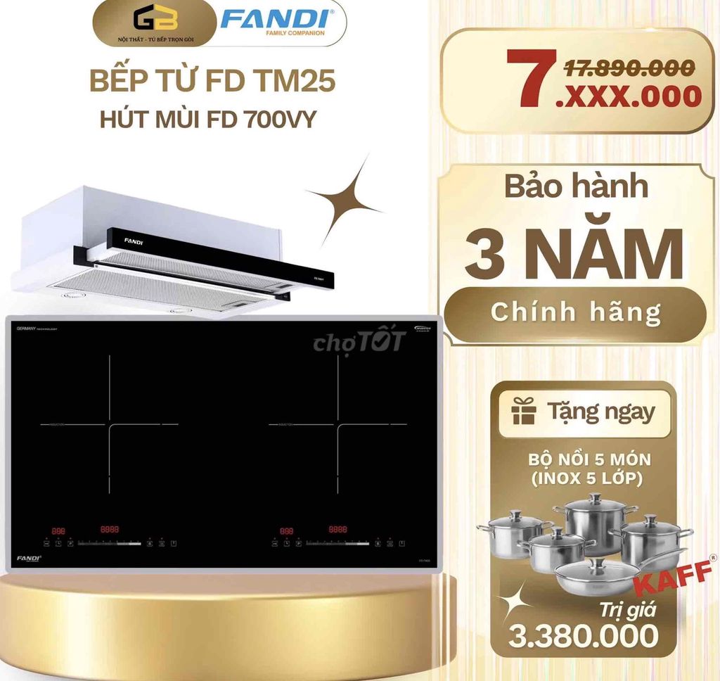 Combo bếp từ Fandi FD-TM25 hút mùi FD-700VY. Mua bán Bếp, lò, đồ điện nhà bếp tại Quận Thanh Khê Đà Nẵng được đăng bởi Huỳnh Thị Thúy Loan hình 1