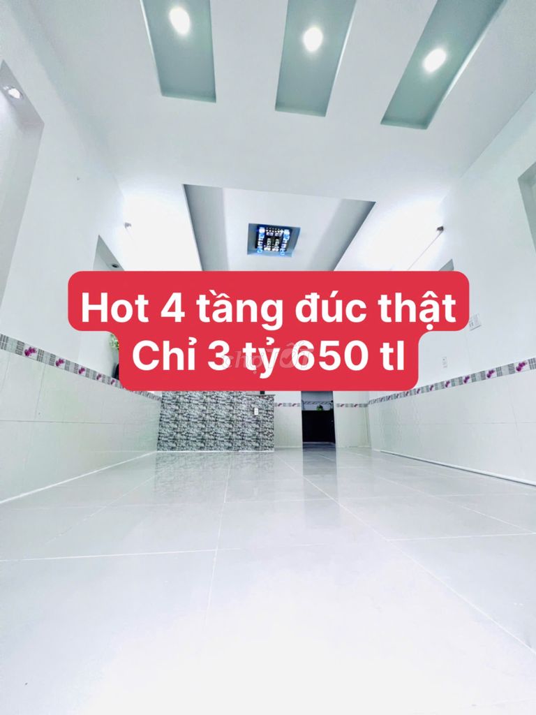 4 TẦNG 126 m2 SÀN HẺM Xe HƠi Sổ riêng ko quy hoạch