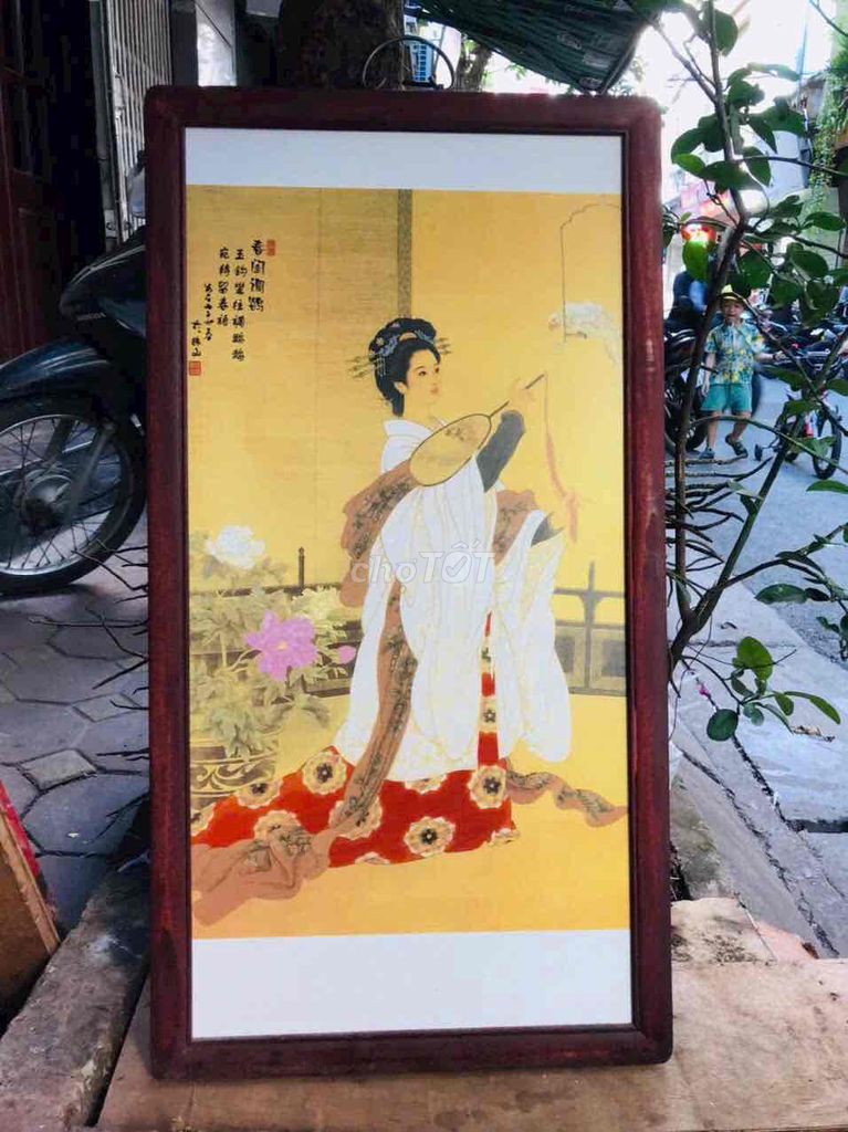 tranh sứ khung lim kt 86x46cm giá 800k