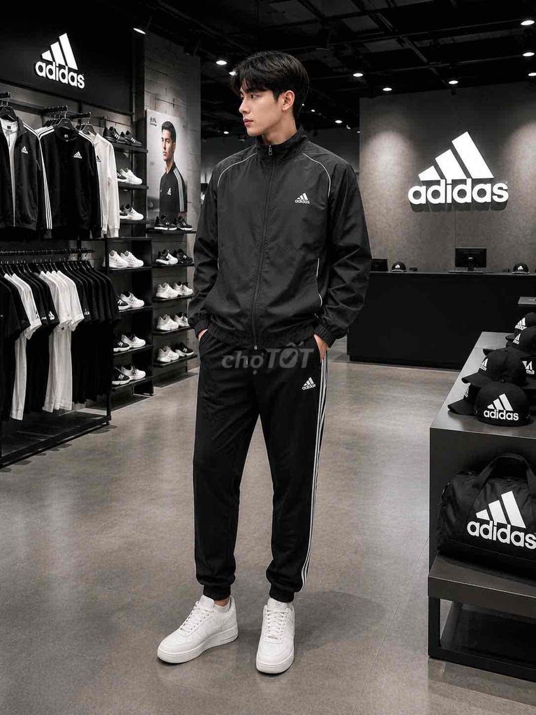Áo khoác Adidas Nam màu Đen size L-XL. Mua bán Quần áo tại Huyện Đức Trọng Lâm Đồng được đăng bởi Thảo 2hand  hình 1