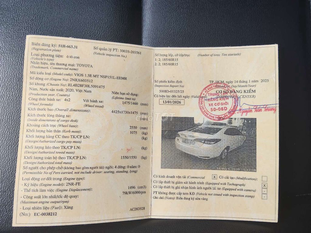 Toyota Vios 1.5E MT 2020 Trắng. Mua bán Ô tô tại Quận 12 Tp Hồ Chí Minh được đăng bởi Mười Lê hình 4